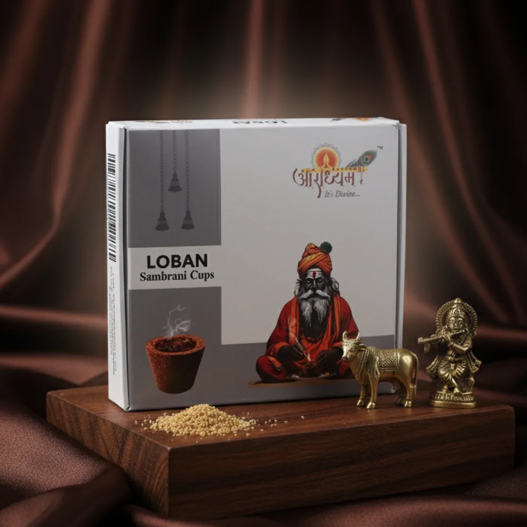 Sambrani Cups Loban | Blend of Devdar, Nagarmotha, Giloya, Guggal, Loban and Other Herbs | Free Burner Plate | 15 Cups | Aradhyam