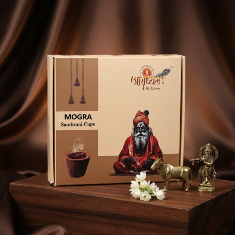 Sambrani Cups Mogra | Blend of Devdar, Nagarmotha, Giloya, Guggal, Loban and Other Herbs | Free Burner Plate | 15 Cups | Aradhyam