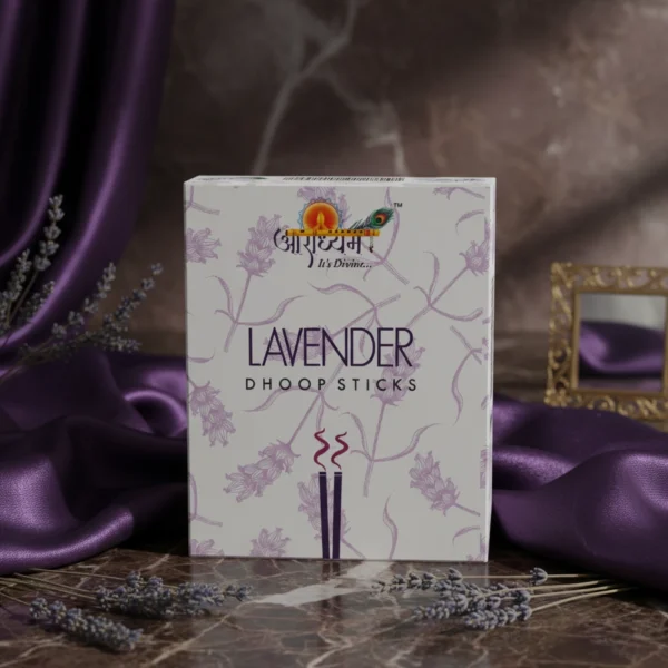 Classic Lavender Dhoop Sticks by Aradhyam with Soothing Floral Fragrance for Relaxation and Meditation