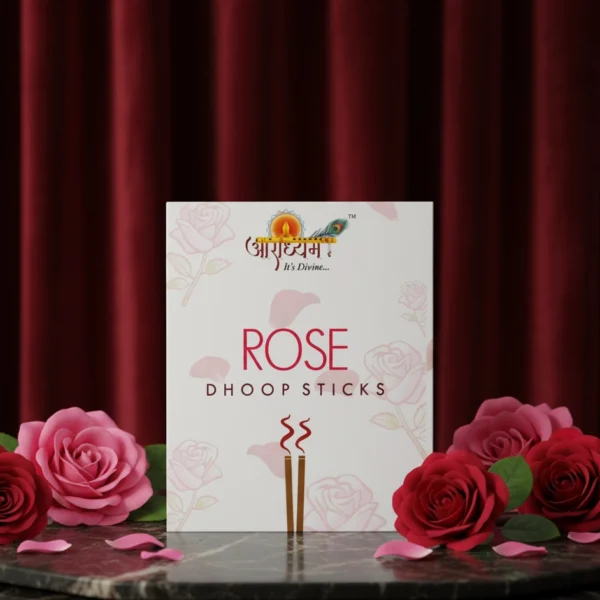 Classic Rose Dhoop Sticks by Aradhyam with Fresh Rose Floral Fragrance for Home and Temple Use