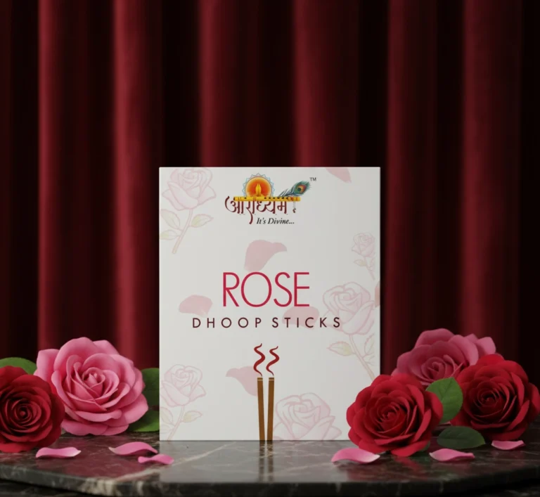 Classic Rose Dhoop Sticks – Fresh Rose Floral Fragrance | 100g | Approx. 45 Sticks | Aradhyam