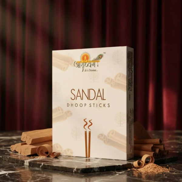 Classic Sandal Dhoop Sticks by Aradhyam with Pure Sandalwood Fragrance for Meditation and Pooja