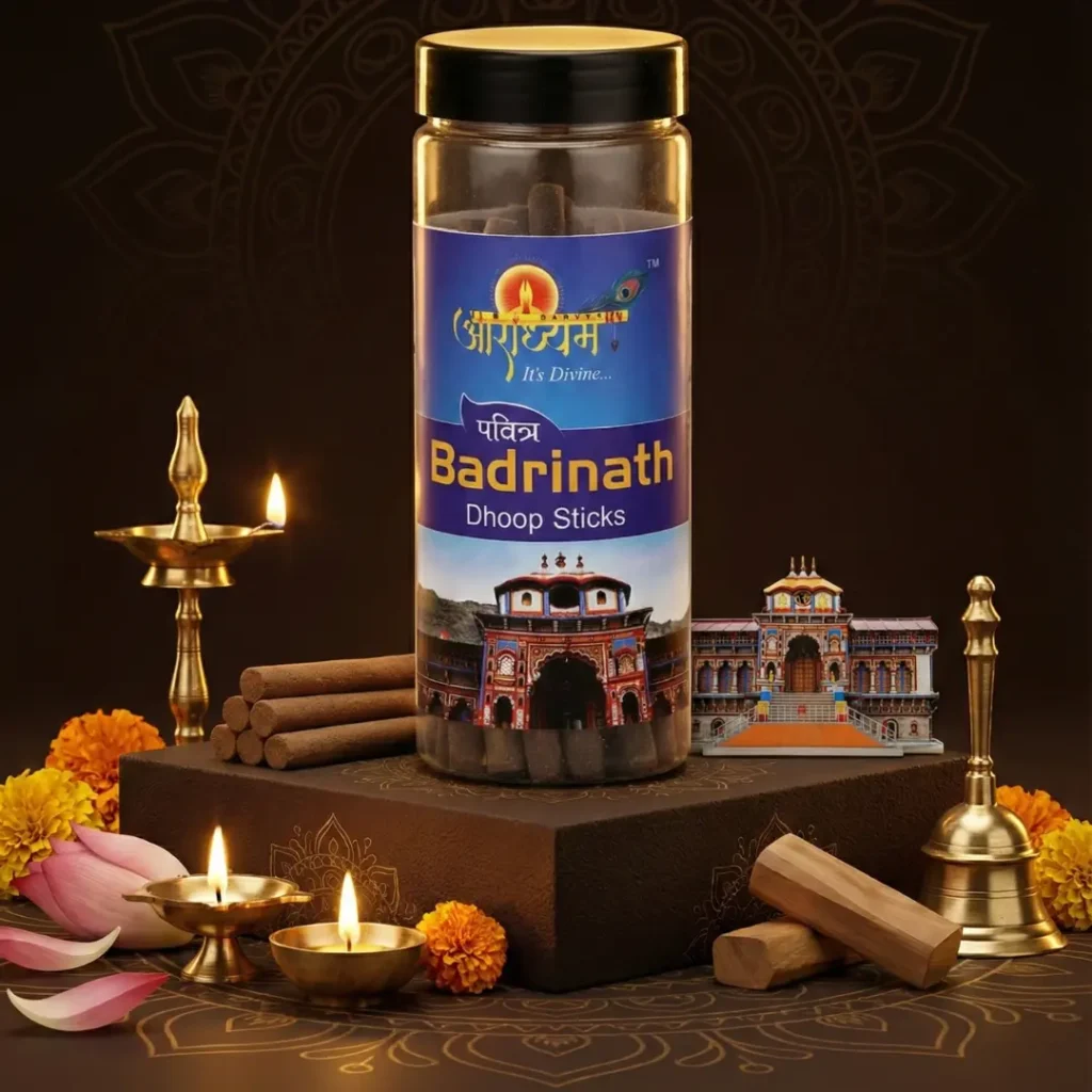 Luxury Badrinath Dhoop Sticks with Oudh Sandalwood and Lemongrass by Aradhyam