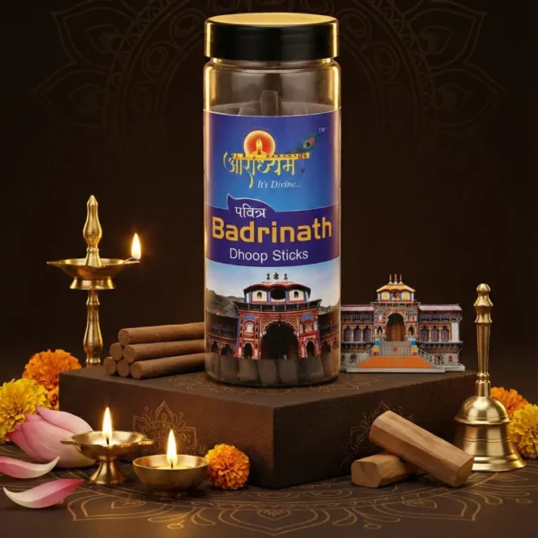 Luxury Badrinath Dhoop Sticks with Oudh Sandalwood and Lemongrass by Aradhyam