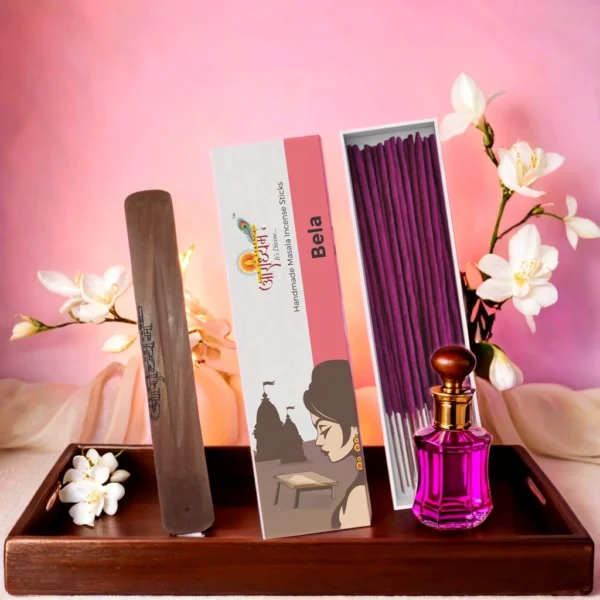 Premium Handrolled Bela Masala Incense Sticks by Aradhyam for Pooja Meditation and Spiritual Ambience