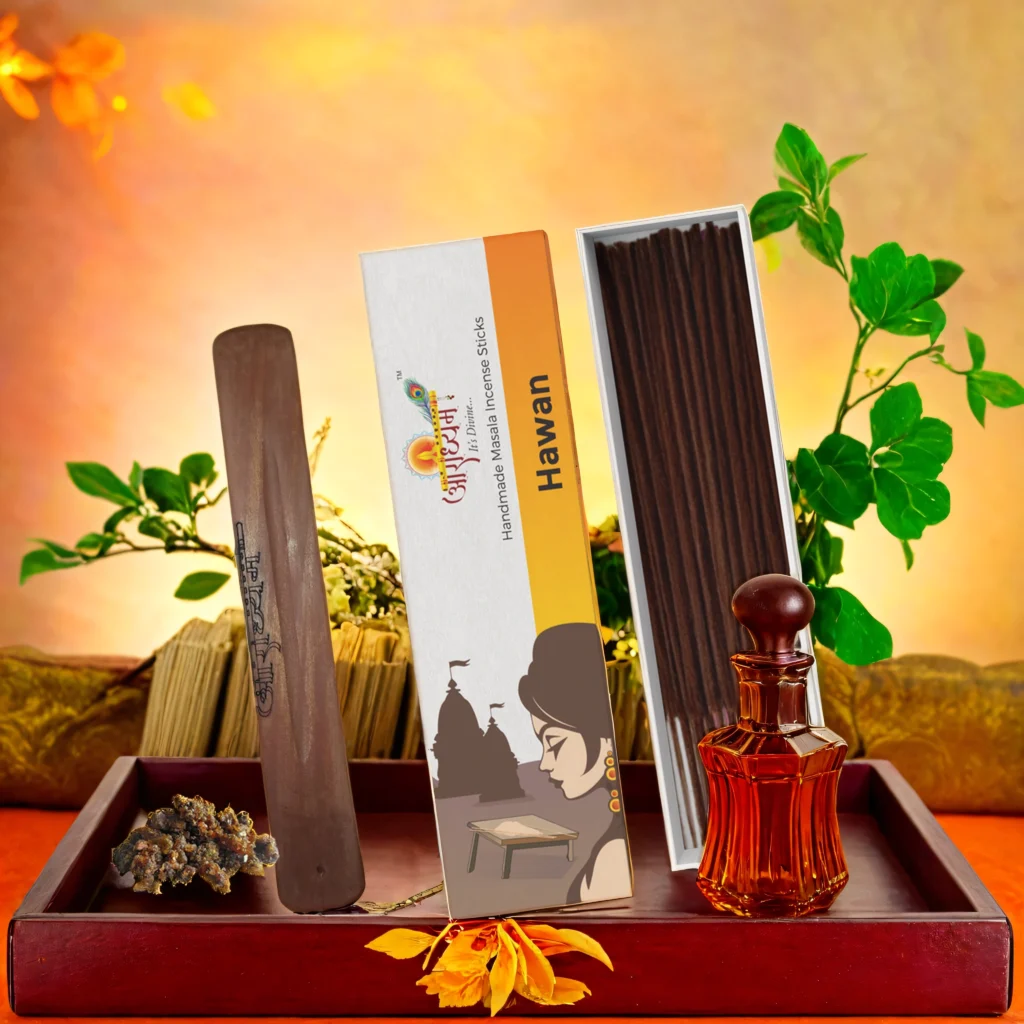 Premium Handrolled Hawan Masala Incense Sticks by Aradhyam for Pooja Meditation and Spiritual Ambience