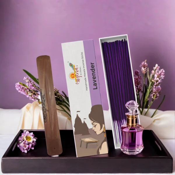 Premium Handrolled Lavender Masala Incense Sticks by Aradhyam for Meditation Yoga Relaxation and Spiritual Ambience