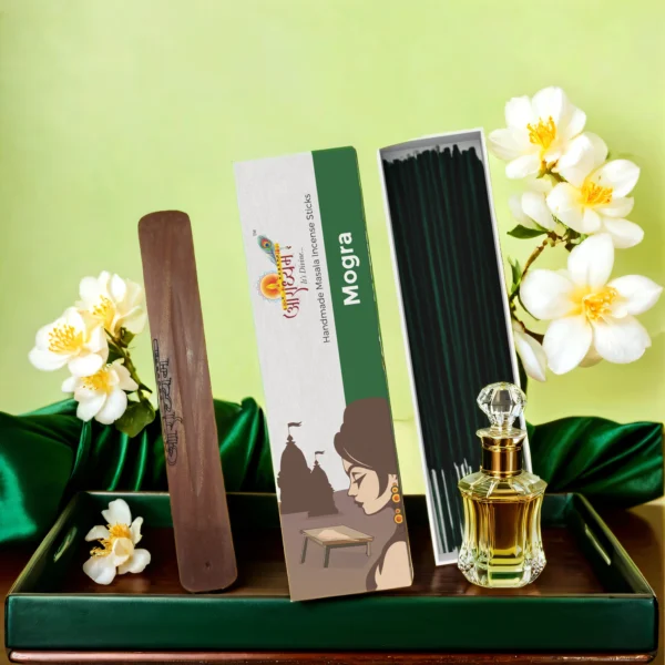 Premium Handrolled Mogra Masala Incense Sticks by Aradhyam for Pooja Meditation and Spiritual Ambience