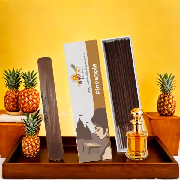 Premium Handrolled Pineapple Masala Incense Sticks by Aradhyam with Tropical Fruity Fragrance for Home and Relaxation