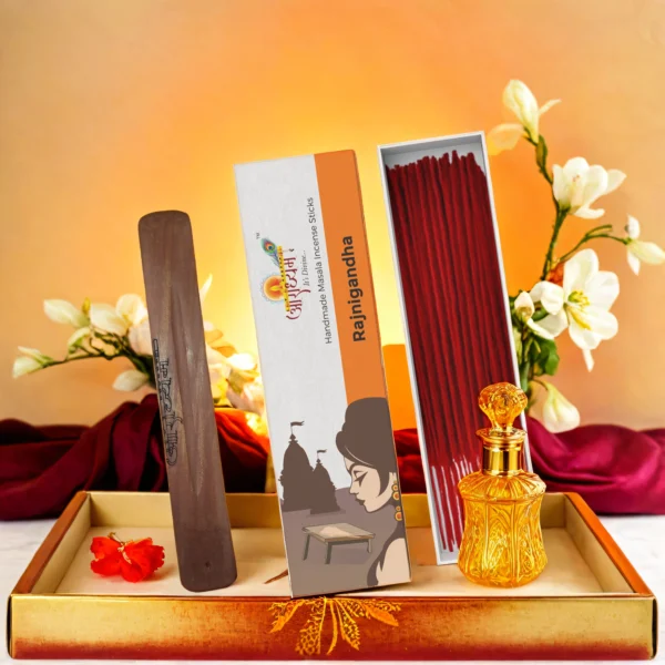 Premium Handrolled Rajnigandha Masala Incense Sticks by Aradhyam for Pooja Meditation and Spiritual Ambience