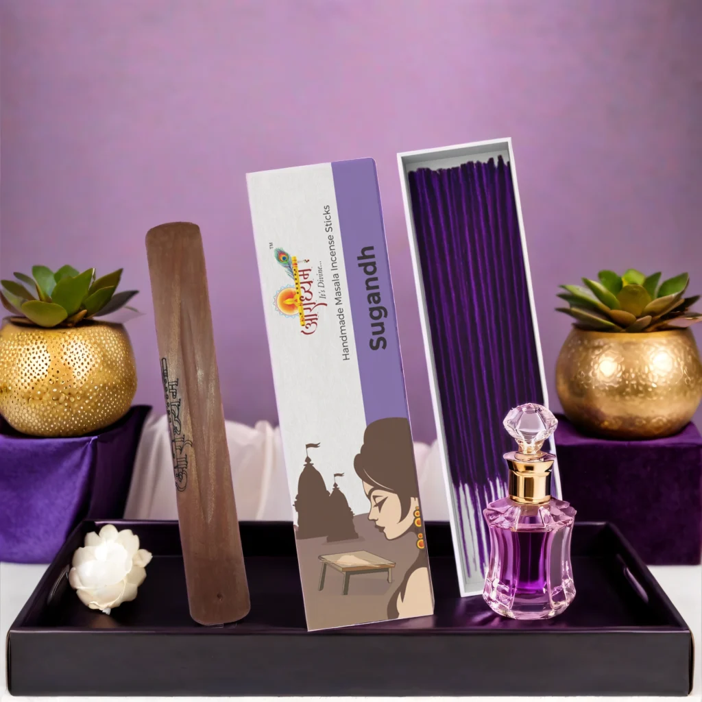 Premium Handrolled Sugandh Masala Incense Sticks by Aradhyam with Seven Divine Fragrances for Pooja Meditation and Spiritual Ambience