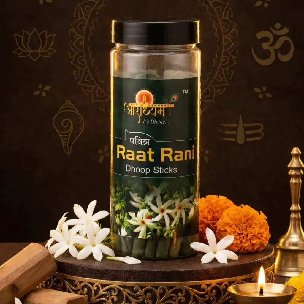 Premium Raat Rani Dhoop Sticks Charcoal Free by Aradhyam for Pooja Meditation and Relaxation