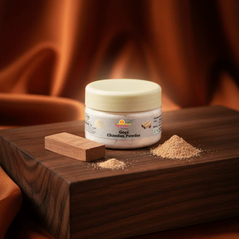 Pooja Chandan Powder (Gopi Chandan) | Sacred Tilak Chandan for Daily Pooja | 50g | Aradhyam